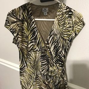 Worthington leaf print blouse